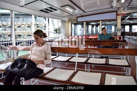 (170623) -- HONG KONG, June 23, 2017 -- Passengers take the Star Ferry from Central to Tsim Sha Tsui in Hong Kong, south China, June 15, 2017. July 1, 2017 marks the 20th anniversary of Hong Kong s return to the motherland. ) (ry) CHINA-HONG KONG-RETURN ANNIVERSARY-STAR FERRY (CN) WangxXi PUBLICATIONxNOTxINxCHN   Hong Kong June 23 2017 Passengers Take The Star Ferry from Central to Tsim Sha Tsui in Hong Kong South China June 15 2017 July 1 2017 Marks The 20th Anniversary of Hong Kong S Return to The Motherland Ry China Hong Kong Return Anniversary Star Ferry CN  PUBLICATIONxNOTxINxCHN Stock Photo