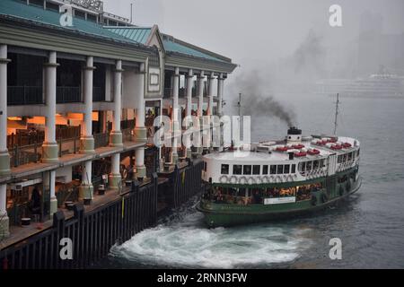 (170623) -- HONG KONG, June 23, 2017 -- The Star Ferry arrives at the pier in Central of Hong Kong, south China, April 12, 2017. July 1, 2017 marks the 20th anniversary of Hong Kong s return to the motherland. ) (ry) CHINA-HONG KONG-RETURN ANNIVERSARY-STAR FERRY (CN) WangxXi PUBLICATIONxNOTxINxCHN   Hong Kong June 23 2017 The Star Ferry arrives AT The Pier in Central of Hong Kong South China April 12 2017 July 1 2017 Marks The 20th Anniversary of Hong Kong S Return to The Motherland Ry China Hong Kong Return Anniversary Star Ferry CN  PUBLICATIONxNOTxINxCHN Stock Photo