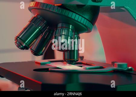 Botany: Optical microscopes aid botanists in studying plant structures, including cells, tissues, and reproductive organs. Stock Photo