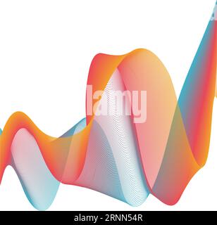 Abstract template background music sound wave design. Rainbow Lines blend Stock Vector