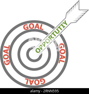Concept achieving goal using your opportunities opportunity arrow goal Stock Vector