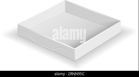 Square open box. Pizza cardboard blank container Stock Vector