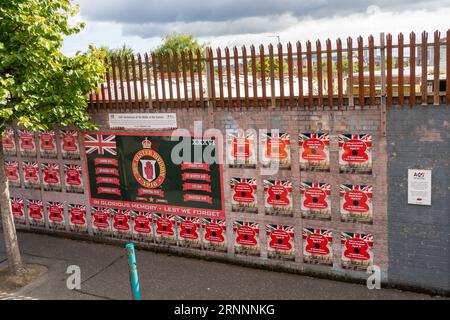 Ulster Division mural commemorating those who died in the Battle of the Somme in WW1, in Belfast, northern Ireland Stock Photo