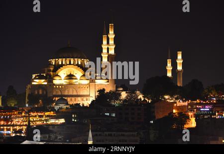 Sulaymaniyah night view in Turkey Stock Photo