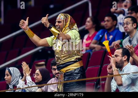 Manila, Philippines. 2nd Sep, 2023. Fans of Egypt cheer during the classification round 17-32 match between New Zealand and Egypt at the 2023 FIBA World Cup in Manila, the Philippines, Sept. 2, 2023. Credit: Rouelle Umali/Xinhua/Alamy Live News Stock Photo