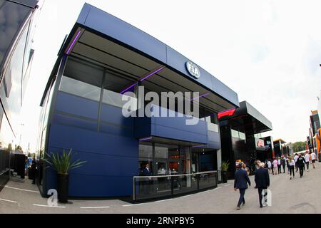 FIA  Hospitality   during Free Practice on Saturday Sep 2nd 2023 FORMULA 1 PIRELLI GRAN PREMIO D’ITALIA 2023 - Sept 1st to Sept 3rd Monza, MB, ITALY Stock Photo