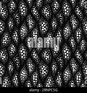 Black and white abstract dots seamless pattern. Dotted background for design. Hand drawn vector wallpaper Stock Vector