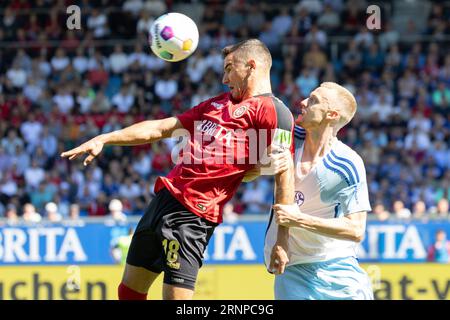 Wiesbaden, Germany. 02nd Sep, 2023. Soccer: 2nd Bundesliga, Matchday 5, SV Wehen Wiesbaden - FC Schalke 04 at BRITA Arena. Credit: Jürgen Kessler/dpa - IMPORTANT NOTE: In accordance with the requirements of the DFL Deutsche Fußball Liga and the DFB Deutscher Fußball-Bund, it is prohibited to use or have used photographs taken in the stadium and/or of the match in the form of sequence pictures and/or video-like photo series./dpa/Alamy Live News Stock Photo