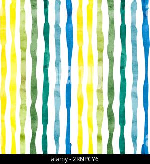 Watercolor striped background. Vertical stripes on white. Seamless pattern. Vector wallpaper Stock Vector