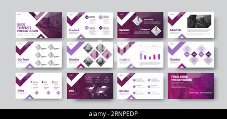 Vector infographic presentation for annual report, statistics, brochure with creative corporate identity. Design slides for website, graphs, charts on Stock Vector
