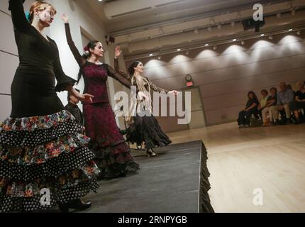(170912) -- VANCOUVER, Sept. 12, 2017 -- Dancers perform during the 25th annual International Flamenco Festival in Vancouver, Canada, on Sept. 11, 2017. The festival kicked off on Monday. ) (yy) CANADA-VANCOUVER-FLAMENCO FESTIVAL LiangxSen PUBLICATIONxNOTxINxCHN Stock Photo