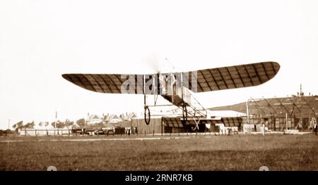 A Gnome-Bleriot monoplane at the Eastbourne Aviation Company, early 1900s Stock Photo