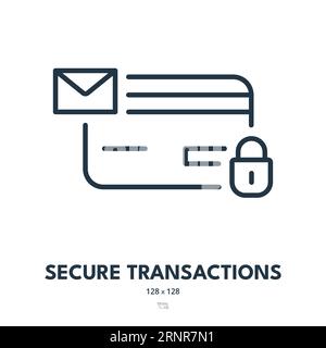 Secure Transactions Icon. Banking, Payment, Safety. Editable Stroke. Simple Vector Icon Stock Vector