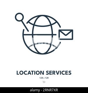 Location Services Icon. GPS, Navigation, Pin. Editable Stroke. Simple Vector Icon Stock Vector