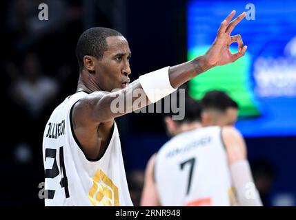 Manila, Philippines. 2nd Sep, 2023. Rondae Hollis-Jefferson of Jordan gestures during the classification round 17-32 match between Jordan and Mexico at the 2023 FIBA World Cup in Manila, the Philippines, Sept. 2, 2023. Credit: He Changshan/Xinhua/Alamy Live News Stock Photo