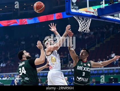 Manila, Philippines. 2nd Sep, 2023. Zane Alnajdawi (C) of Jordan competes during the classification round 17-32 match between Jordan and Mexico at the 2023 FIBA World Cup in Manila, the Philippines, Sept. 2, 2023. Credit: He Changshan/Xinhua/Alamy Live News Stock Photo