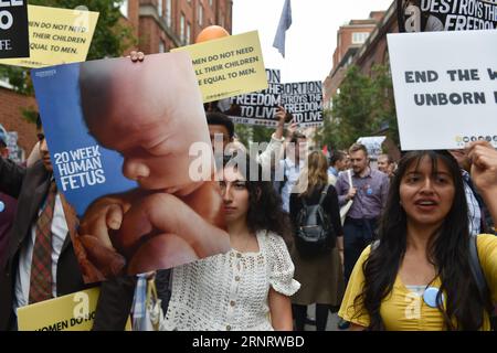 London, England, UK. 2nd Sep, 2023. Participants gathered at Emmanuel Centre for the 'March for Life' and marched to Parliament Square to express their pro-life stance and passionately advocate for the sanctity of life. (Credit Image: © Thomas Krych/ZUMA Press Wire) EDITORIAL USAGE ONLY! Not for Commercial USAGE! Stock Photo