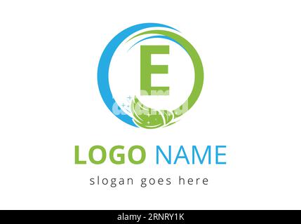Letter E Cleaning Service Logo Design Concept With Clean Brush Symbol. Cleaning company logo sign symbol Stock Vector