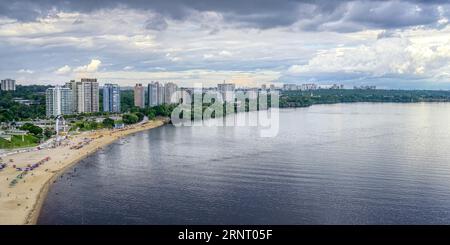 Punta Negra Beach in front of Manaus skyline, Amazonia State, Brazil Stock Photo