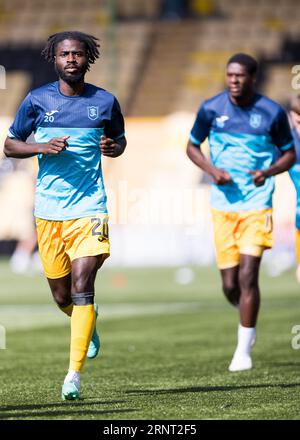 Livingston, Scotland. 02 September 2023.  Mohammed Sangare (20 - Livingston) warming up  Livingston Vs St Mirren, Scottish Premiership  Credit: Raymond Davies / Alamy Live News Stock Photo