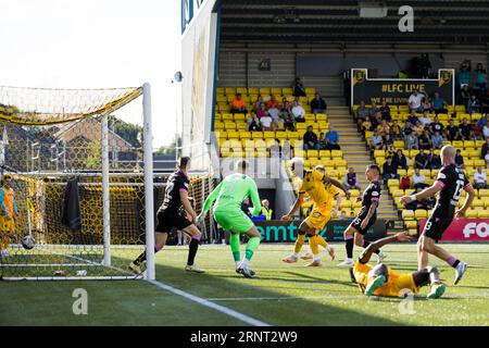 Livingston, Scotland. 02 September 2023.  Luiyi de Lucas (23 - Livingston) scores for Livingston  Livingston Vs St Mirren, Scottish Premiership  Credit: Raymond Davies / Alamy Live News Stock Photo