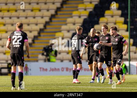 Livingston, Scotland. 02 September 2023.  The St Mirren players celebrate their equalising goal  Livingston Vs St Mirren, Scottish Premiership  Credit: Raymond Davies / Alamy Live News Stock Photo