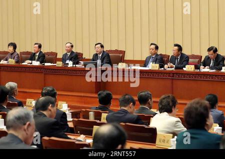 (171030) -- BEIJING, Oct. 30, 2017 -- Zhang Dejiang, chairman of the Standing Committee of the National People s Congress (NPC), presides over a meeting of the 30th session of the 12th NPC Standing Committee in Beijing, capital of China, Oct. 30, 2017. The NPC Standing Committee began its bimonthly session Monday in Beijing by studying the spirit of the 19th National Congress of the Communist Party of China. )(mcg) CHINA-BEIJING-ZHANG DEJIANG-NPC-SESSION (CN) LiuxWeibing PUBLICATIONxNOTxINxCHN Stock Photo