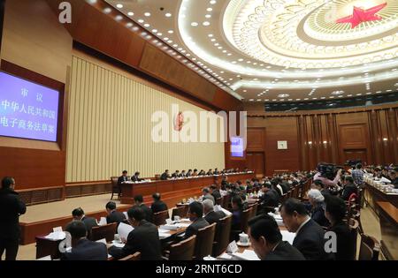 (171031) -- BEIJING, Oct. 31, 2017 -- Zhang Dejiang, chairman of the Standing Committee of the National People s Congress (NPC), presides over the second plenary session of the 30th meeting of the 12th NPC Standing Committee at the Great Hall of the People in Beijing, capital of China, Oct. 31, 2017. ) (wjq) CHINA-BEIJING-NPC STANDING COMMITTEE-MEETING (CN) LiuxWeibing PUBLICATIONxNOTxINxCHN Stock Photo