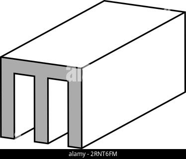 Steel cections icon profiles plates tubes dimensions properties technical specifications Stock Vector