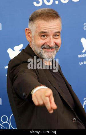 Fortunato Cerlino poses at the photocall of 'The Palace' during the 80th Venice International Film Festival at Palazzo del Casino on the Lido in Venice, Italy, on 02 September 2023. Stock Photo