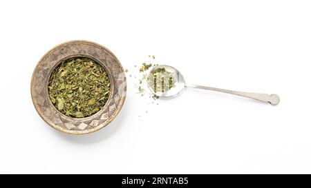 Natural herbal crushed plants copy space Stock Photo