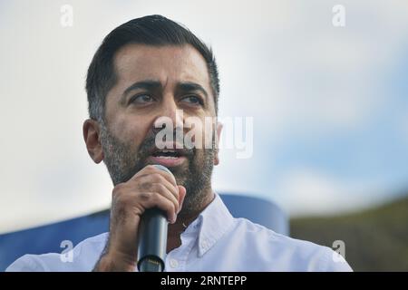 Edinburgh Scotland, UK 02 September 2023. First Minister of Scotland Humza Yousaf during the March and Rally for an Independent Scotland within the European Union. credit sst/alamy live news Stock Photo