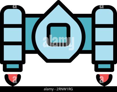 Work jetpack icon outline vector. Speed rocket. High future color flat Stock Vector