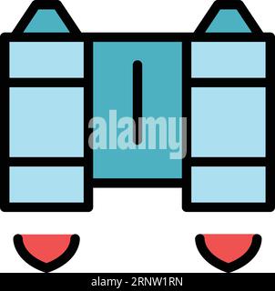 Rocket jetpack icon outline vector. Boost speed. Success skill color flat Stock Vector