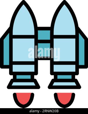 Skill jetpack icon outline vector. Work future. Boost speed color flat Stock Vector