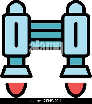 Employment jetpack icon outline vector. Work speed. Boost rocket color flat Stock Vector