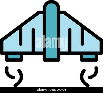 Ambitious jetpack icon outline vector. Work future. Fire model color flat Stock Vector