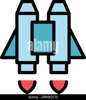 Digital jetpack icon outline vector. Rocket speed. Future skill color flat Stock Vector