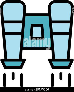 Jetpack model icon outline vector. Success skill. Speed work color flat Stock Vector
