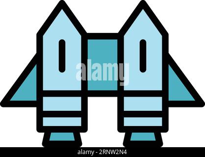 City jetpack icon outline vector. Boost speed. Skill speed color flat Stock Vector