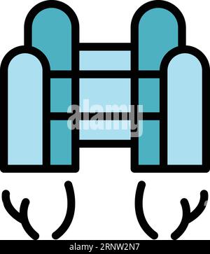 Development jetpack icon outline vector. Boost rocket. Work future color flat Stock Vector