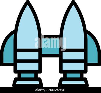 Electric jetpack icon outline vector. Boost speed. Success skill color flat Stock Vector