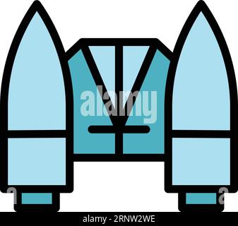 Potential jetpack icon outline vector. Boost speed. Work future color flat Stock Vector