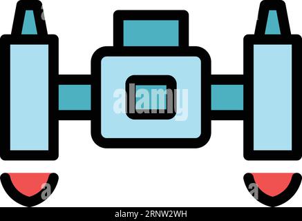 Employee jetpack icon outline vector. Goal engine. Jet skill color flat Stock Vector