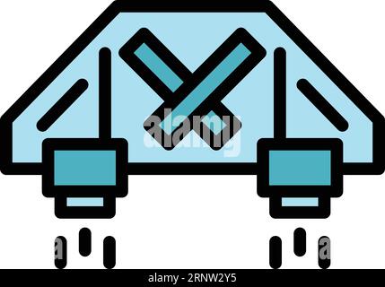 Plan jetpack icon outline vector. Success skill. Rocket speed color flat Stock Vector