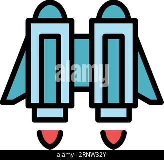 Boost jetpack icon outline vector. Speed rocket. Future success color flat Stock Vector
