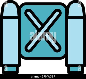 Target jetpack icon outline vector. Future skill. Boost rocket color flat Stock Vector