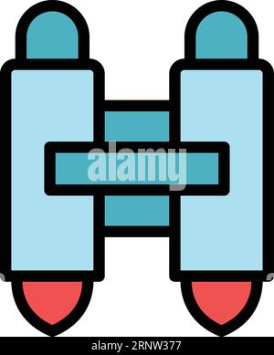 Jetpack icon outline vector. Boost rocket. Future speed color flat Stock Vector