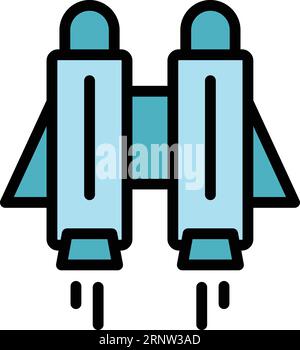 Finance jetpack icon outline vector. Work skill. Work career color flat Stock Vector