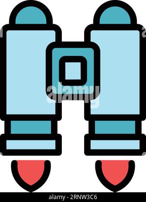 Growth jetpack icon outline vector. Boost speed. Skill jet color flat Stock Vector